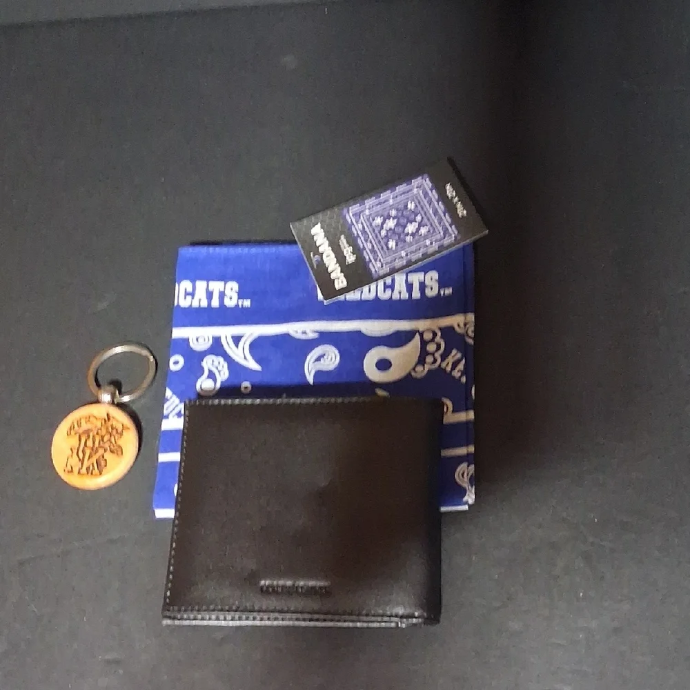 New UK Black Leather Wallet 3 Piece Gift Set For Men